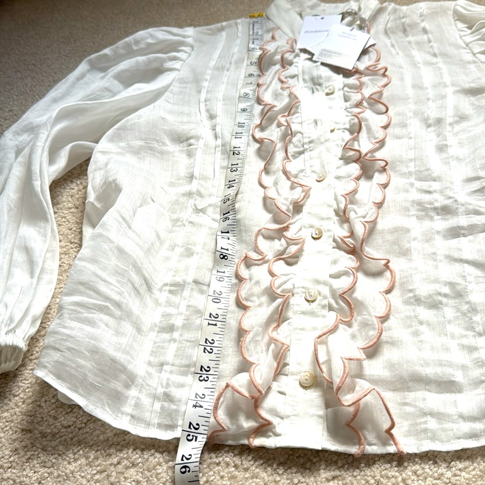 ZIMMERMAN “Jude” scallop frill blouse (Z3) - Picture 6 of 7